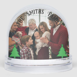 家族のクリスマス – 2枚の写真、名前パーソナライズされた