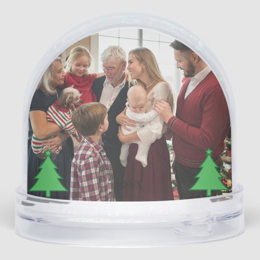 家族のクリスマス – 2枚の写真、名前パーソナライズされた (裏面)