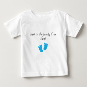 家族のクルーのベビー名に新パーソナライズされたしい ベビーTシャツ