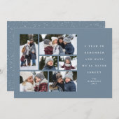 家族のコラージュのライトブルーを思い出す年 シーズンカード (正面/裏面)