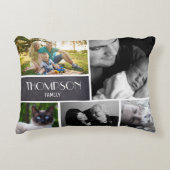 家族のコラージュチョークで書く5つの写真、パーソナライズ アクセントクッション (正面)