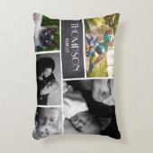 家族のコラージュチョークで書く5つの写真、パーソナライズ アクセントクッション (正面(垂直))