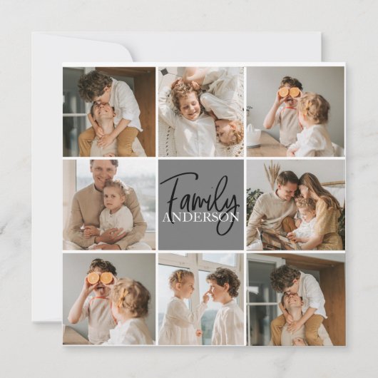 家族のコラージュ写真とグパーソナライズされたレーギフト (正面)