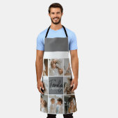 家族のコラージュ写真とグパーソナライズされたレーギフト エプロン (着用した状態)