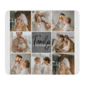 家族のコラージュ写真とグパーソナライズされたレーギフト カッティングボード (正面)