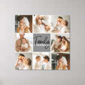 家族のコラージュ写真とグパーソナライズされたレーギフト キャンバスプリント (正面)