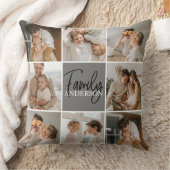 家族のコラージュ写真とグパーソナライズされたレーギフト クッション (ブランケット)