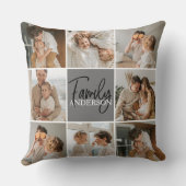 家族のコラージュ写真とグパーソナライズされたレーギフト クッション (裏面)
