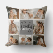 家族のコラージュ写真とグパーソナライズされたレーギフト クッション (正面)