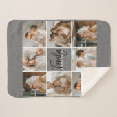 家族のコラージュ写真とグパーソナライズされたレーギフト シェルパブランケット (正面(横))