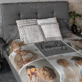 家族のコラージュ写真とグパーソナライズされたレーギフト シェルパブランケット