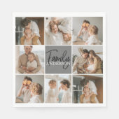 家族のコラージュ写真とグパーソナライズされたレーギフト スタンダードランチョンナプキン (正面)