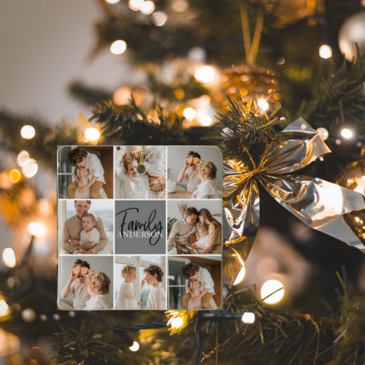 家族のコラージュ写真とグパーソナライズされたレーギフト セラミックオーナメント