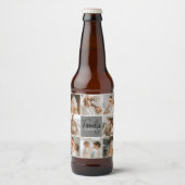 家族のコラージュ写真とグパーソナライズされたレーギフト ビールラベル (正面)