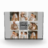 家族のコラージュ写真とグパーソナライズされたレーギフト フォトブロック (正面)
