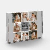 家族のコラージュ写真とグパーソナライズされたレーギフト フォトブロック (左)