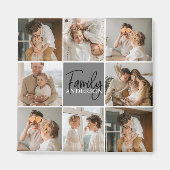 家族のコラージュ写真とグパーソナライズされたレーギフト マグネット (正面)