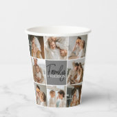 家族のコラージュ写真とグパーソナライズされたレーギフト 紙コップ (正面)