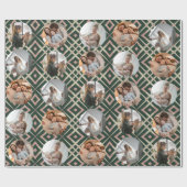 家族のコラージュ写真ホリディストリップパターン ラッピングペーパー (フラット)