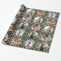 家族のコラージュ写真ホリディストリップパターン