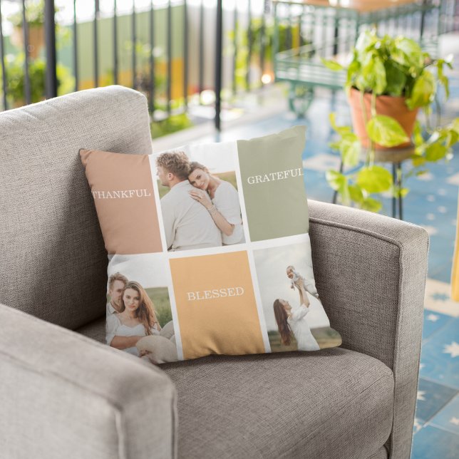 家族のコラージュ写真 |感謝賛美感謝 アウトドアクッション (クリエイターアップロード済み)