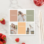 家族のコラージュ写真 |感謝賛美感謝 スタンダードランチョンナプキン (インサイチュ)