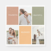 家族のコラージュ写真 |感謝賛美感謝 スタンダードランチョンナプキン (正面)