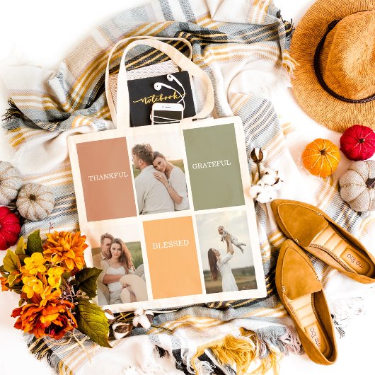 家族のコラージュ写真 |感謝賛美感謝 トートバッグ