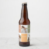 家族のコラージュ写真 |感謝賛美感謝 ビールラベル (正面)