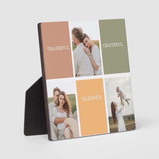 家族のコラージュ写真 |感謝賛美感謝 フォトプラーク (正面)