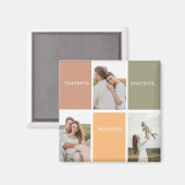 家族のコラージュ写真 |感謝賛美感謝 マグネット (正面/裏面)