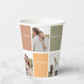 家族のコラージュ写真 |感謝賛美感謝 紙コップ (正面)