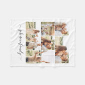 家族のコラージュ名フォトキープサケ フリースブランケット (正面(横))