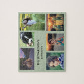 家族のコラージュ6つの写真および姓 ジグソーパズル (縦)