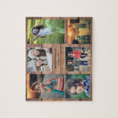 家族のコラージュ6枚の写真と家名 ジグソーパズル (縦)