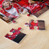 家族のコラージュ6枚の写真と家族の名前 ジグソーパズル (側面)