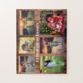 家族のコラージュ6枚の写真と家族の名前 ジグソーパズル (縦)