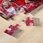 家族のコラージュ6枚の写真と家族の名前 ジグソーパズル (側面)