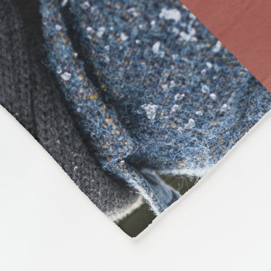 家族のコラージュ6枚の写真シンプルのモダンテラコッタ フリースブランケット (角)