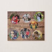 家族のコラージュ7枚の写真の家族ユニーク名 ジグソーパズル (横)