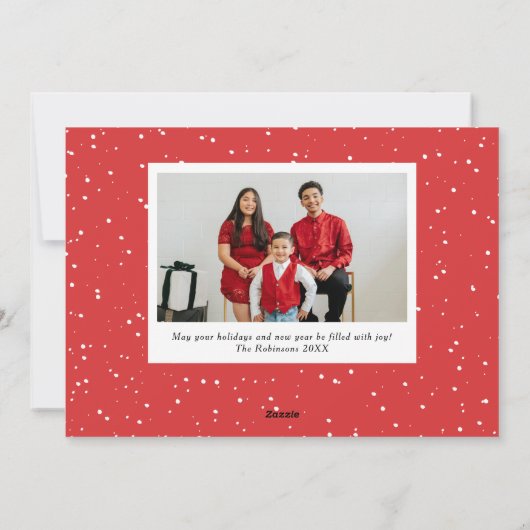 家族のサイン包まれたギフト縁ど写真フレーム シーズンカード (裏面)