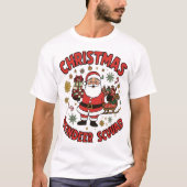 家族のシャツに合うクリスマストナカイのクルー Tシャツ (正面)