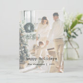 家族のシンプルタイプライター文字メリークリスマス シーズンカード (スタンド正面)