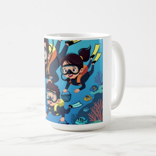 家族のスカイダイビング・ファン コーヒーマグカップ (正面右)