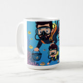 家族のスカイダイビング・ファン コーヒーマグカップ (正面左)