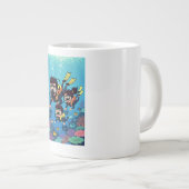 家族のスカイダイビング・ファン ジャンボコーヒーマグカップ (正面右)