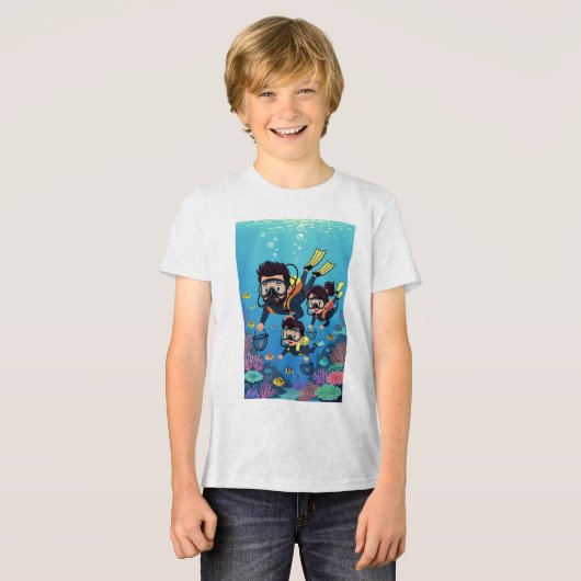 家族のスカイダイビング・ファン トライブレンドTシャツ (正面全面)