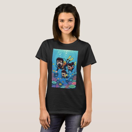 家族のスカイダイビング・ファン Tシャツ (正面フル)