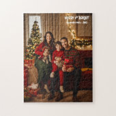 家族のスタイリッシュ写真クリスマス ジグソーパズル (縦)