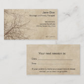 家族のセラピストのアポイントメントの名刺 予約カード (正面/裏面)